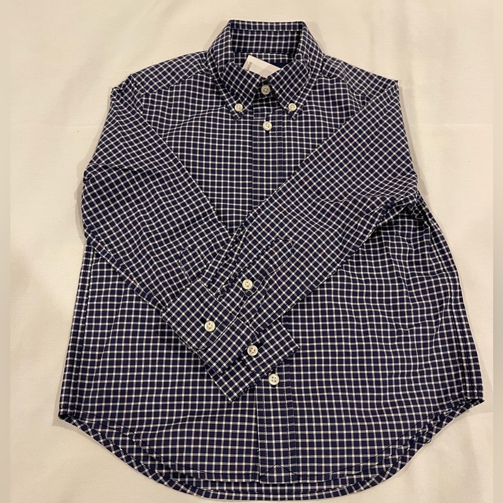 Ralph Lauren Boys Size 3/3T Long Sleeve Button Front Blue Plaid Check Shirt - Picture 2 of 8